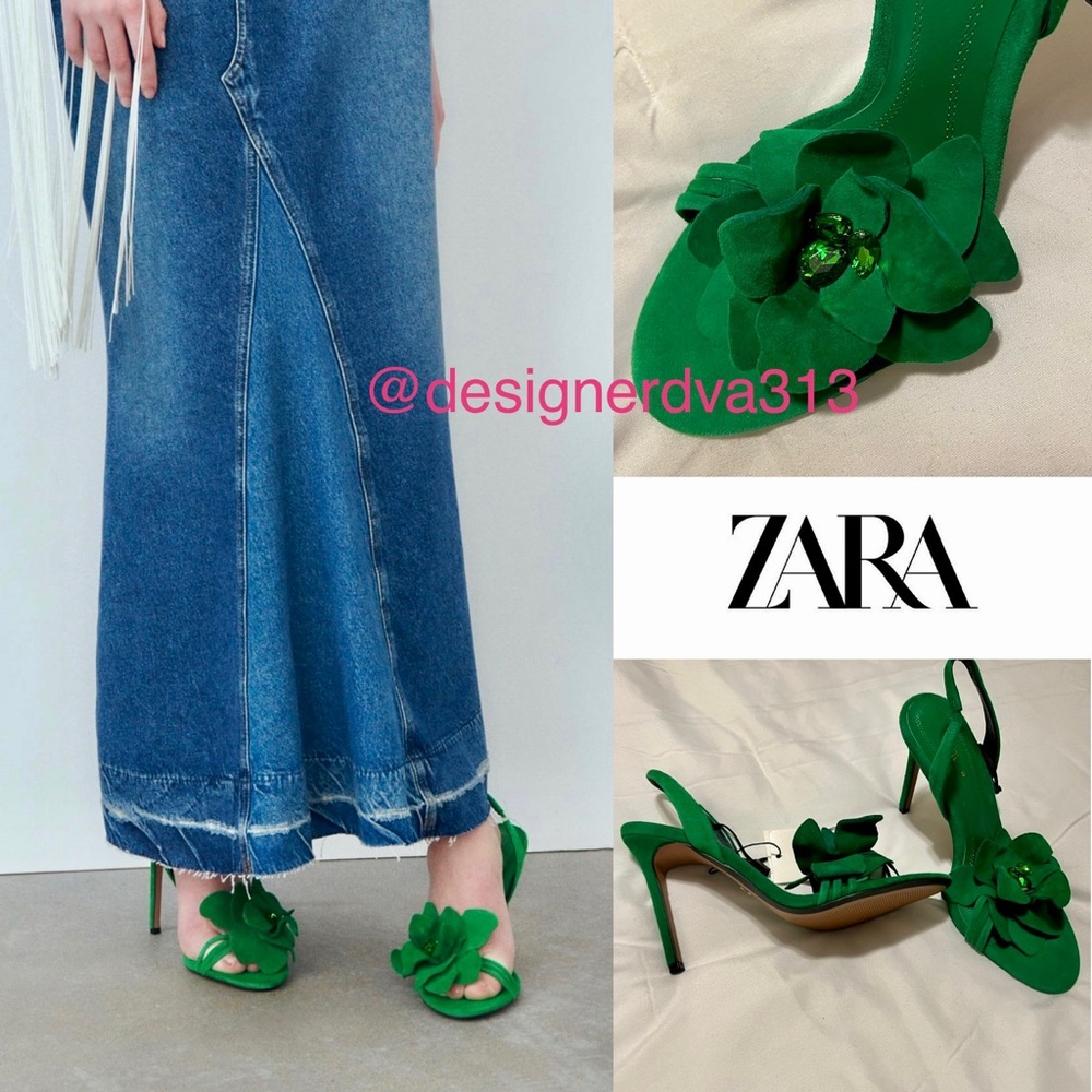 Jeweled Flower heels by Zara